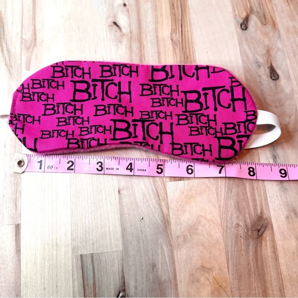 Pink Sleep Mask – Soft Plush Backing – Funny Eye Mask – Adult Humor Gift